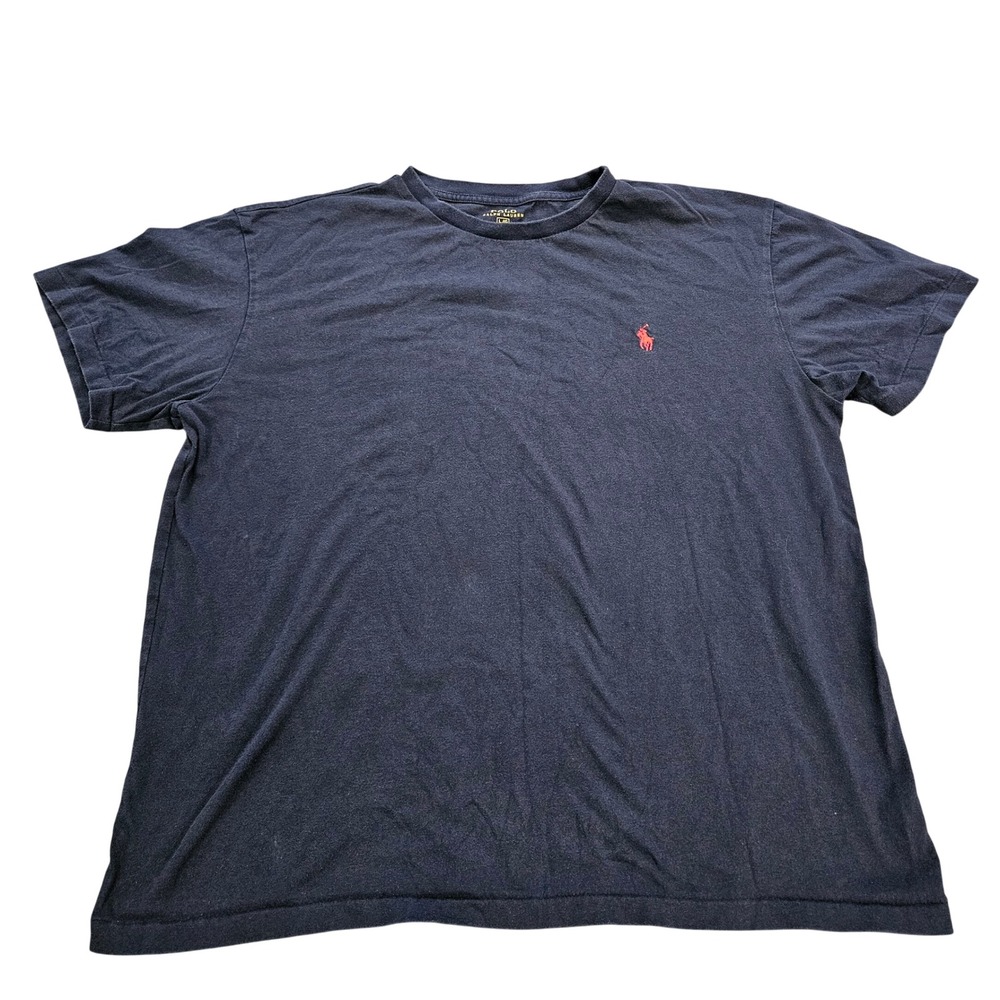 Polo Ralph Lauren Mens Navy Blue Red Pony Logo‎ Short Sleeve T-Shirt Large